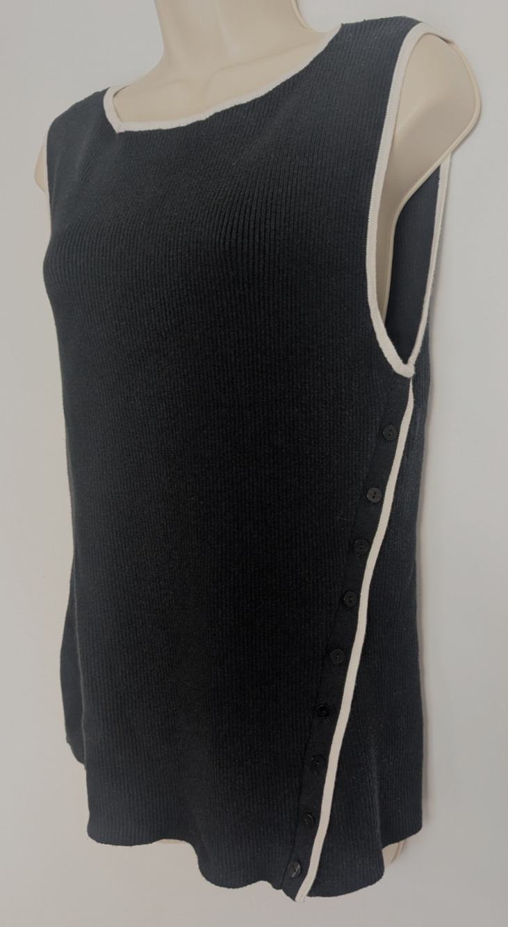 Abercrombie & Fitch Womens Ribbed Assymmetrical Ribbed Sweater Tank Sz L Classic